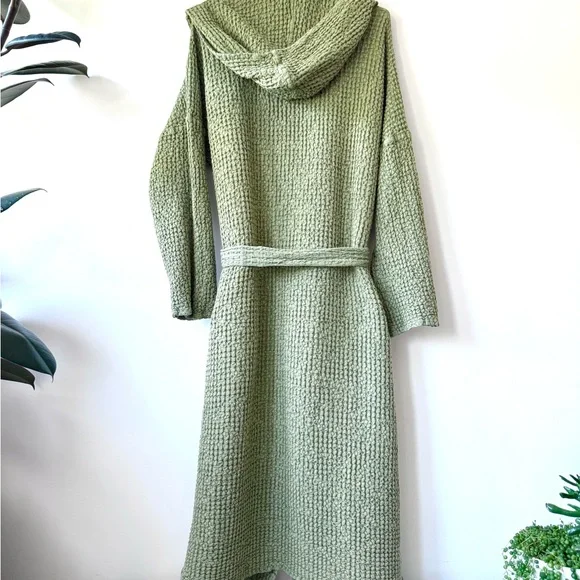 Forest Linen Like-New Men’s Waffle Knit Robe L/XL - Picture 12 of 14